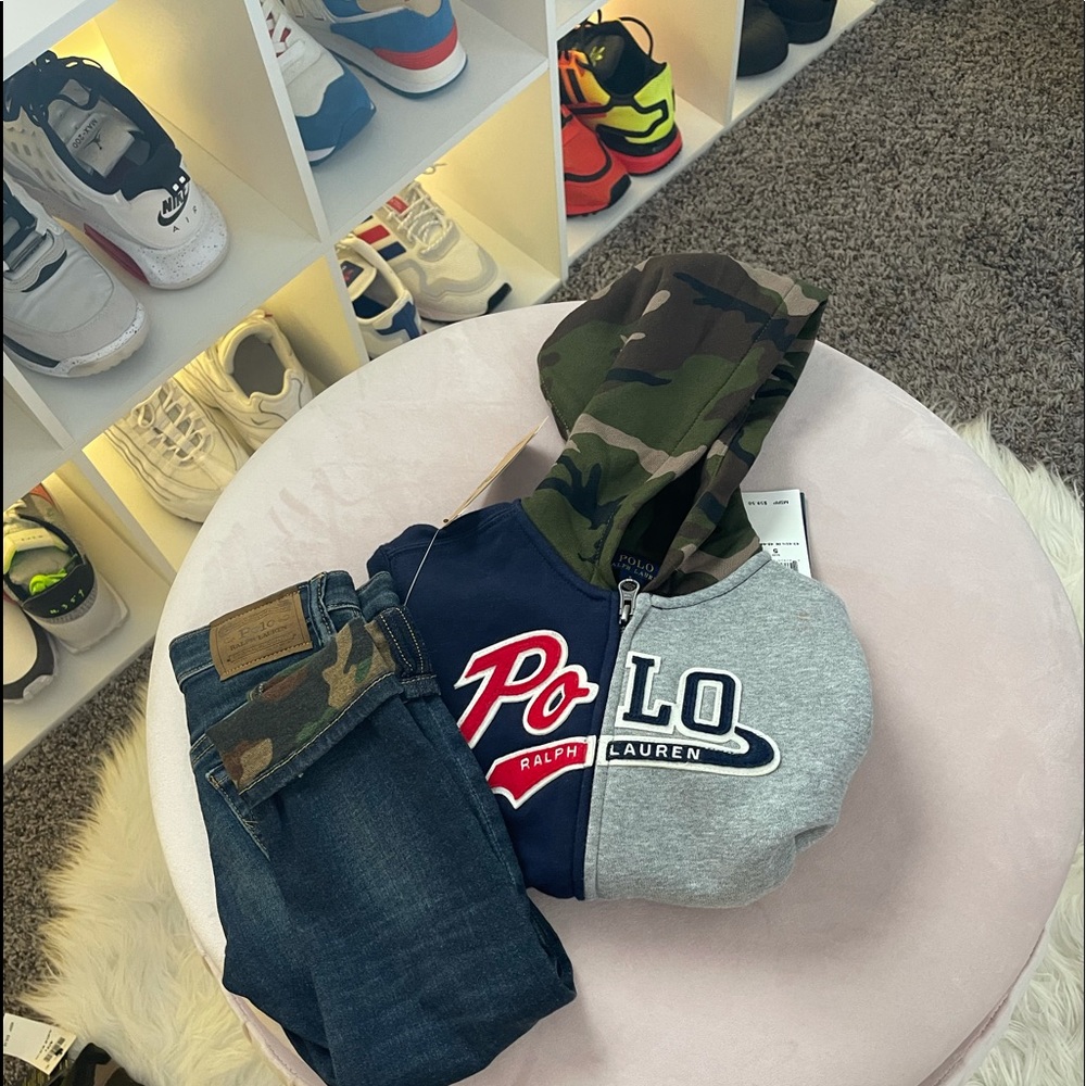 Polo hoodie, Polo Jogger & Jean Set
